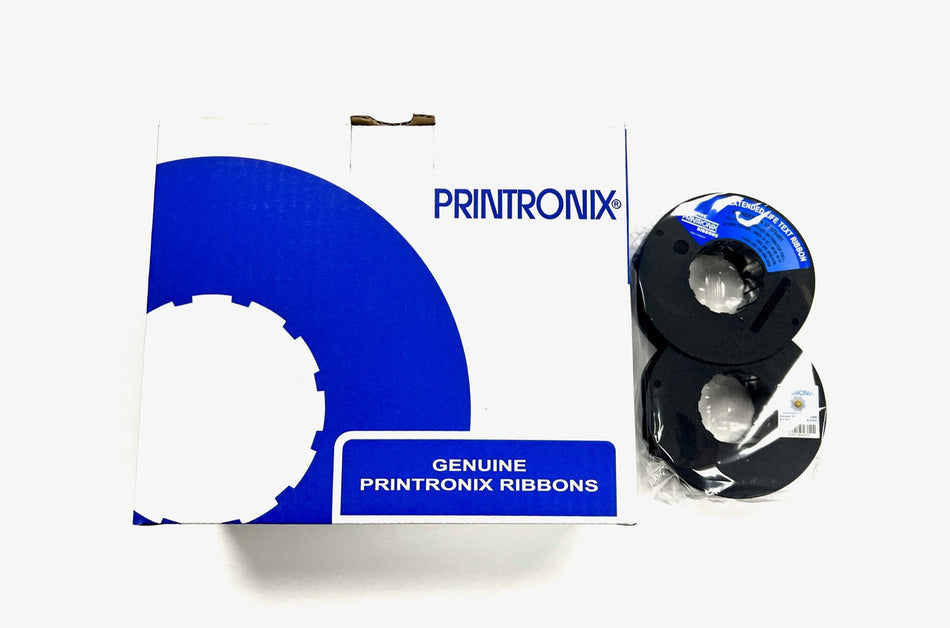 Printronix ribbons packaging with two ribbons on a white background