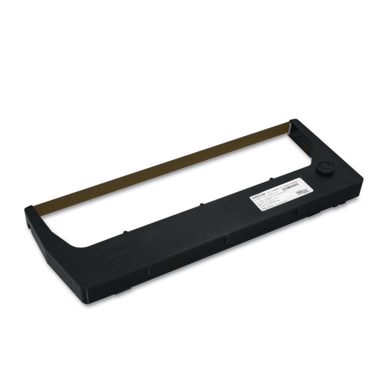 Black ribbon cartridge on a white background