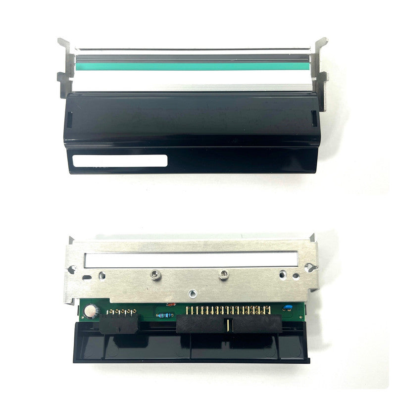 TWO IMAGES OF ZEBRA PRINTHEAD, ONE TOP AND ONE BOTTOM, ON WHITE BACKGROUND