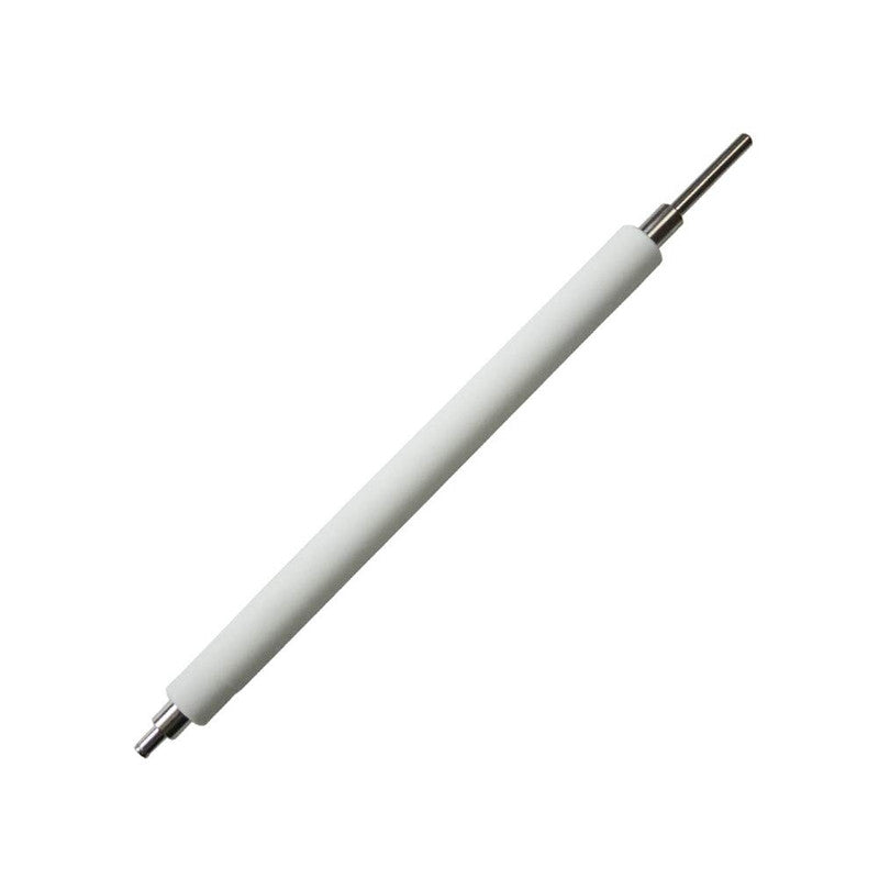 WHITE ZEBRA PRINTER PLATEN ROLLER ON WHITE BACKGROUND