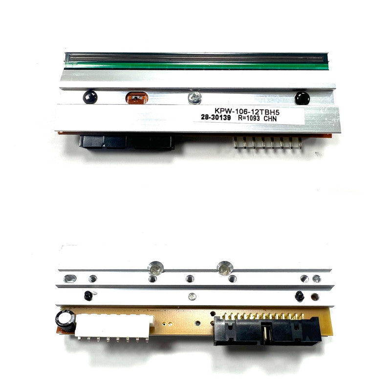 TWO VIEWS OF THE ZEBRA PRINTHEAD PART NUMBER P1004232, ON A WHITE BACKGROUND